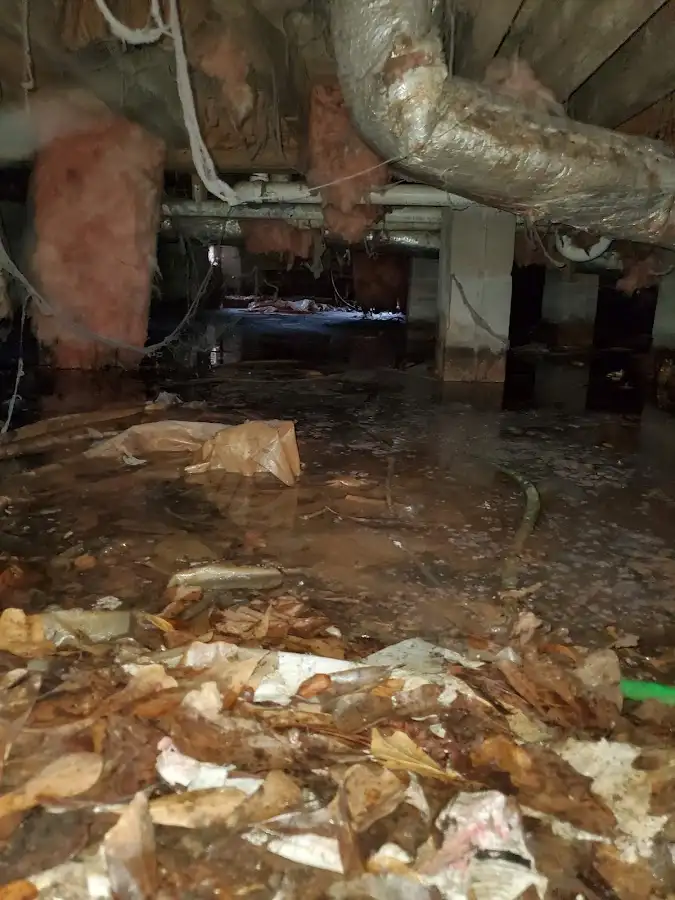 Crawl space flood assessment for Commercial Water Damage Restoration in Corcoran
